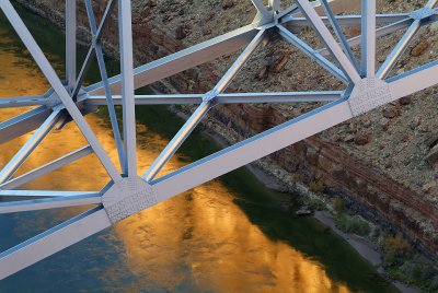 Navajo Bridge Steel Girders & Reflection