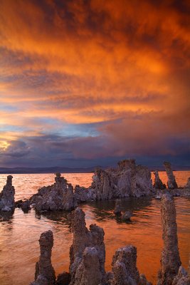 Mono Lake Stormy Sky Sunset