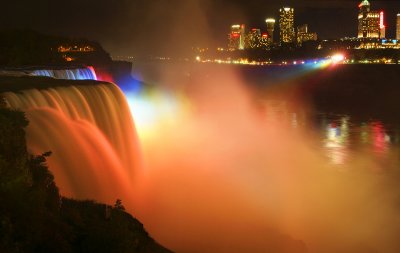Niagara Falls Colored Lights