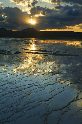 Yellowstone NP - Grand Prismatic Spring Sunset