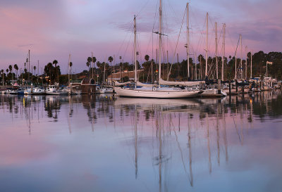 Santa Barbara Harbor Pink Sunrise (23x34)