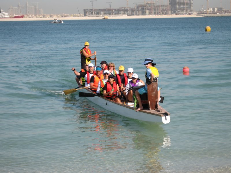 About two weeks later,  Dragon Boat racing -- can you see Donna and I?