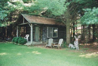 The cabin in 2000 -- 32 years old (in a different location on the property)