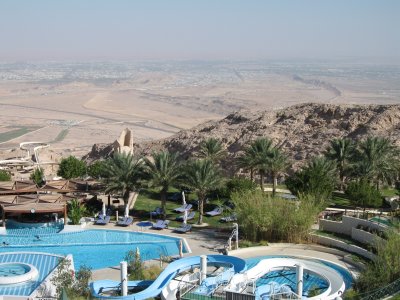 The hotel we stayed in on the top of Jebel Hafeet.  We are about 1000 m. above the plains.