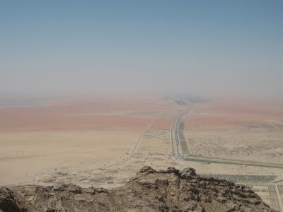 One of the roads approaching the mountain.