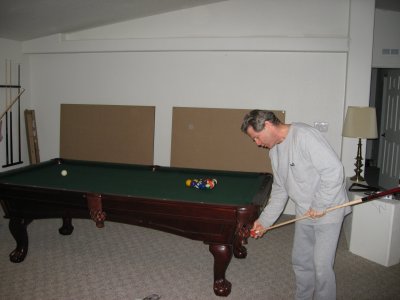 Bernie Sharpening his Cue Stick