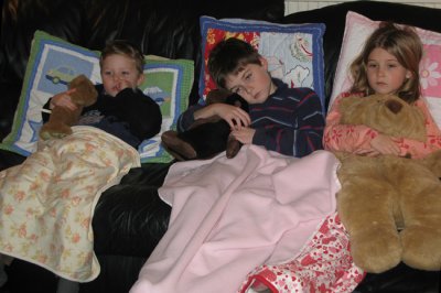 Dec 10 - Kids + blankets + TV = peace and quiet