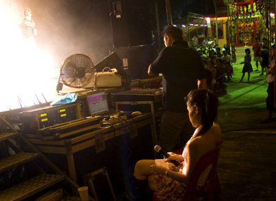 A performer waits her turn