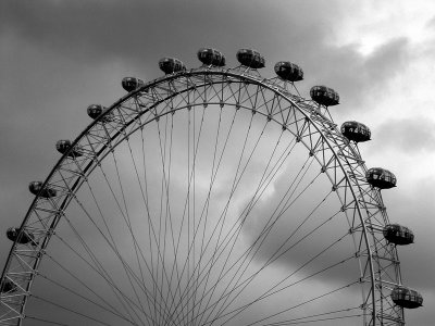 London Eye in Black and White