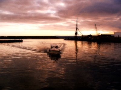 Boat at Sunset in Poole Harbour