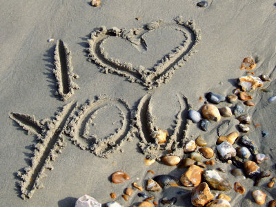 Love Message in the Sand