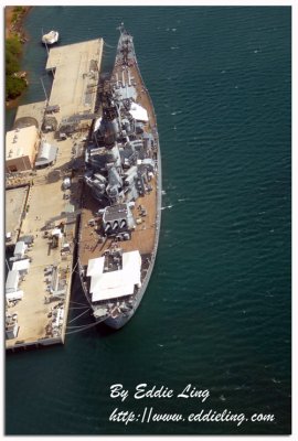 Ariel view of USS Missouri