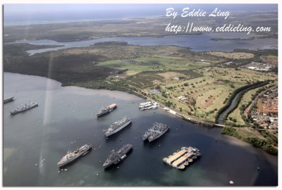 Ariel view of Pearl Harbour
