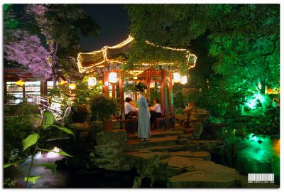 Ching Dynasty style restaurant's backyard