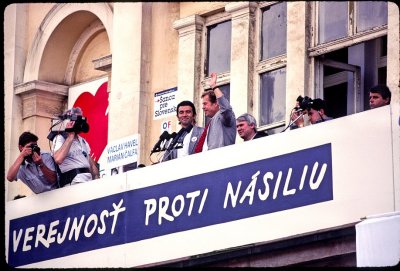 Havel Campaigning in Kosice spring 1990
