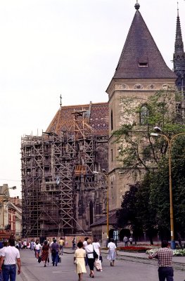 St. Elizabeth Cathedral under renovation Kosice 1990