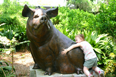 Noelle really really loves the pig