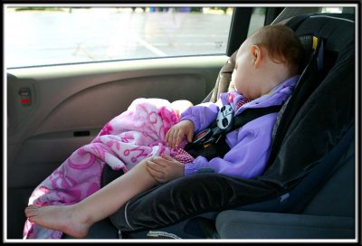 Kylie fell asleep on the way over.