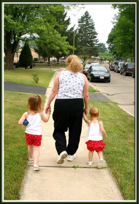 Walking to the parade