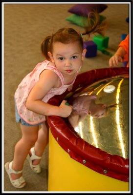 Look, Mom! My ponytail is sticking straight up!