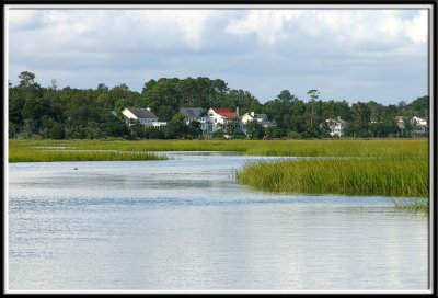 Houses along the marsh