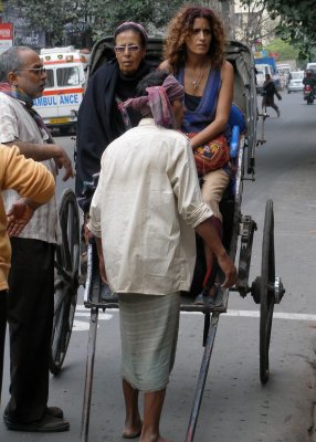 Tourists in rickshaw