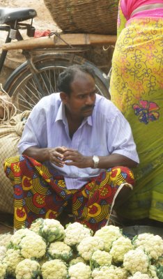 Veg seller, Sanjay Bazaar