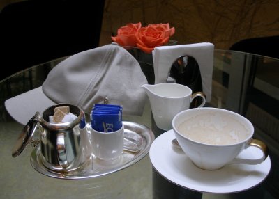 Morning coffee, Fullerton Hotel