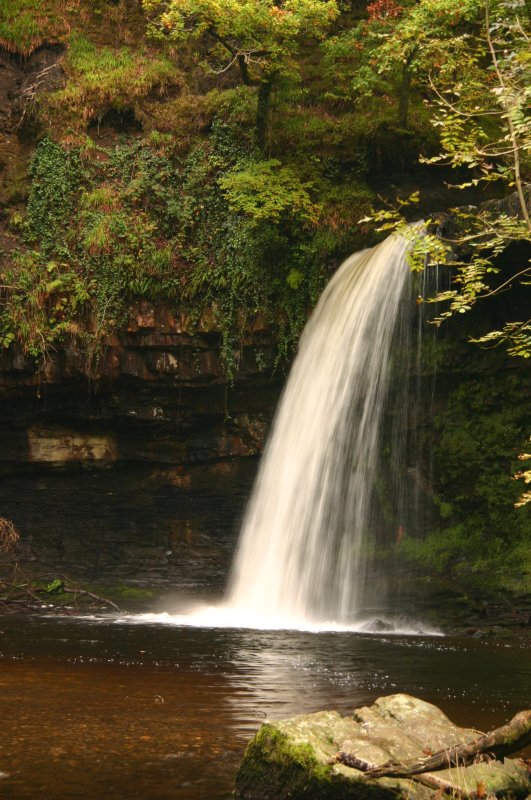 Waterfall hike in Wales.