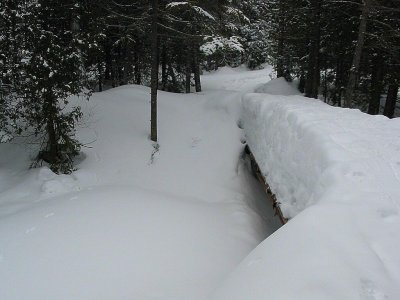4 Foot Snowpacked bridge... rough to cross