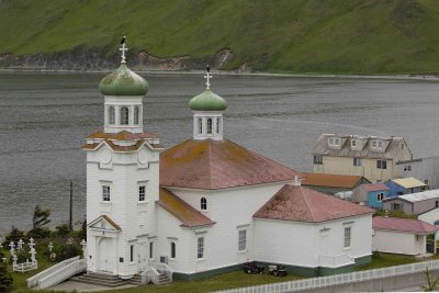 Russian O Cathedral-Holy Ascension, 2 B Eagles, fr Haystack Hill-071407-Unalaska Island, AK-#0471.jpg