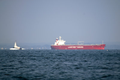 Tanker anchored off New Haven