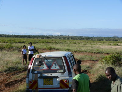 The sticker on the back of this van said 'Town Ace'.  The driver should have read that - we hauled him out.