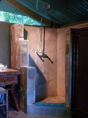 The tents have incredible bathrooms - this is the walk in shower