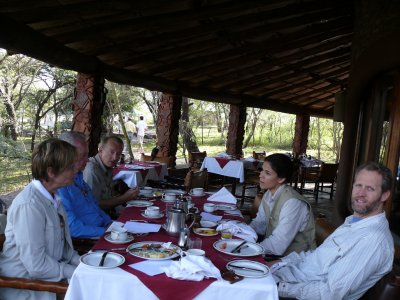 Our table at the Serengeti Serena Lodge