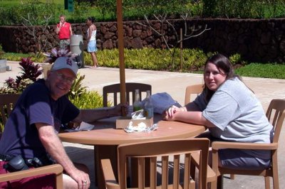Dale and Karen Having Lunch at the Visitors' Center