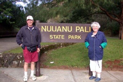 Dale and Mary at the Nuuanu Pali State Park