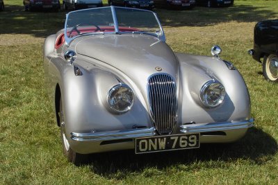 Silver Jaguar at Vintage Car Rally