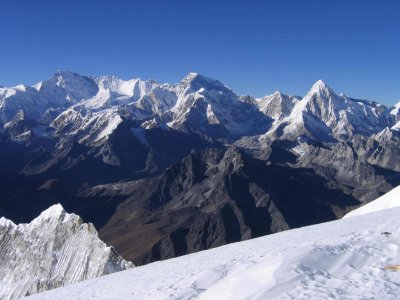 Cho Oyu and Pumori from camp 3