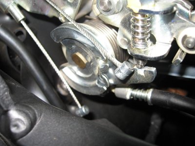 Cables removed from throttle pulley