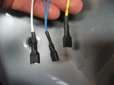 Heat shrink applied to spade connectors