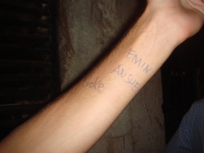 my name on ben's arm....