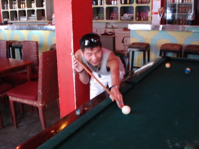 playing pool