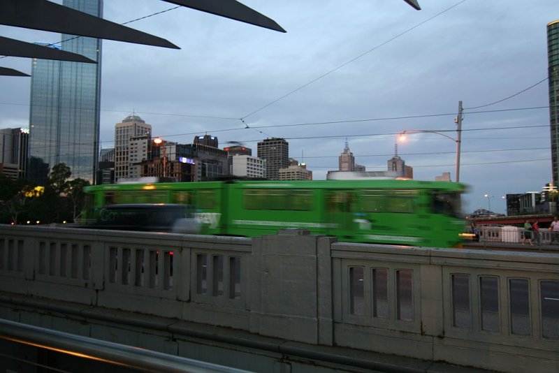 Melbourne green tram.