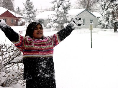 Bianca is Thanking  the Snow Gods!