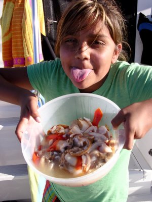 Bianca with our fresh Clams