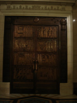 Massive doors to enter Great Hall of Grand Lodge
