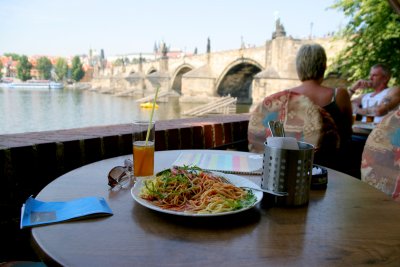 A Beautiful restaurant and more beautiful view of Prague