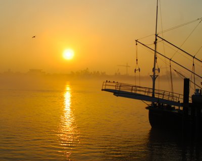 Foggy Sunrise on the Mississippi