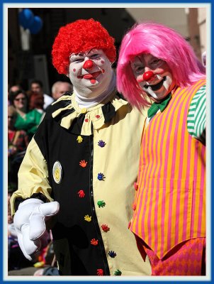 Two Friendly Clowns at the St. Pats Parade